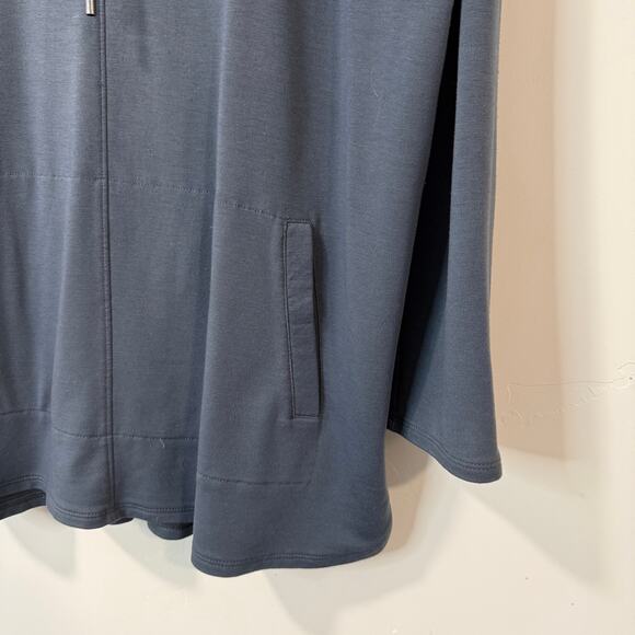 J. Jill Pure Jill Luxe Tencel Tunic Top Pullover Cowlneck Stretch Blue Grey XL - Picture 3 of 7